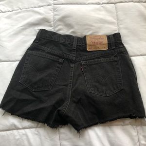 Levi Black high waisted jean shorts